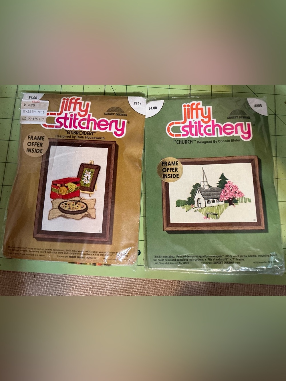Embroidery Kit - Green & Brown Designs